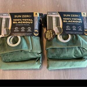 New Green Sun Zero 100% Black Out Curtains 2 Grommeted Panels each 84 x 40